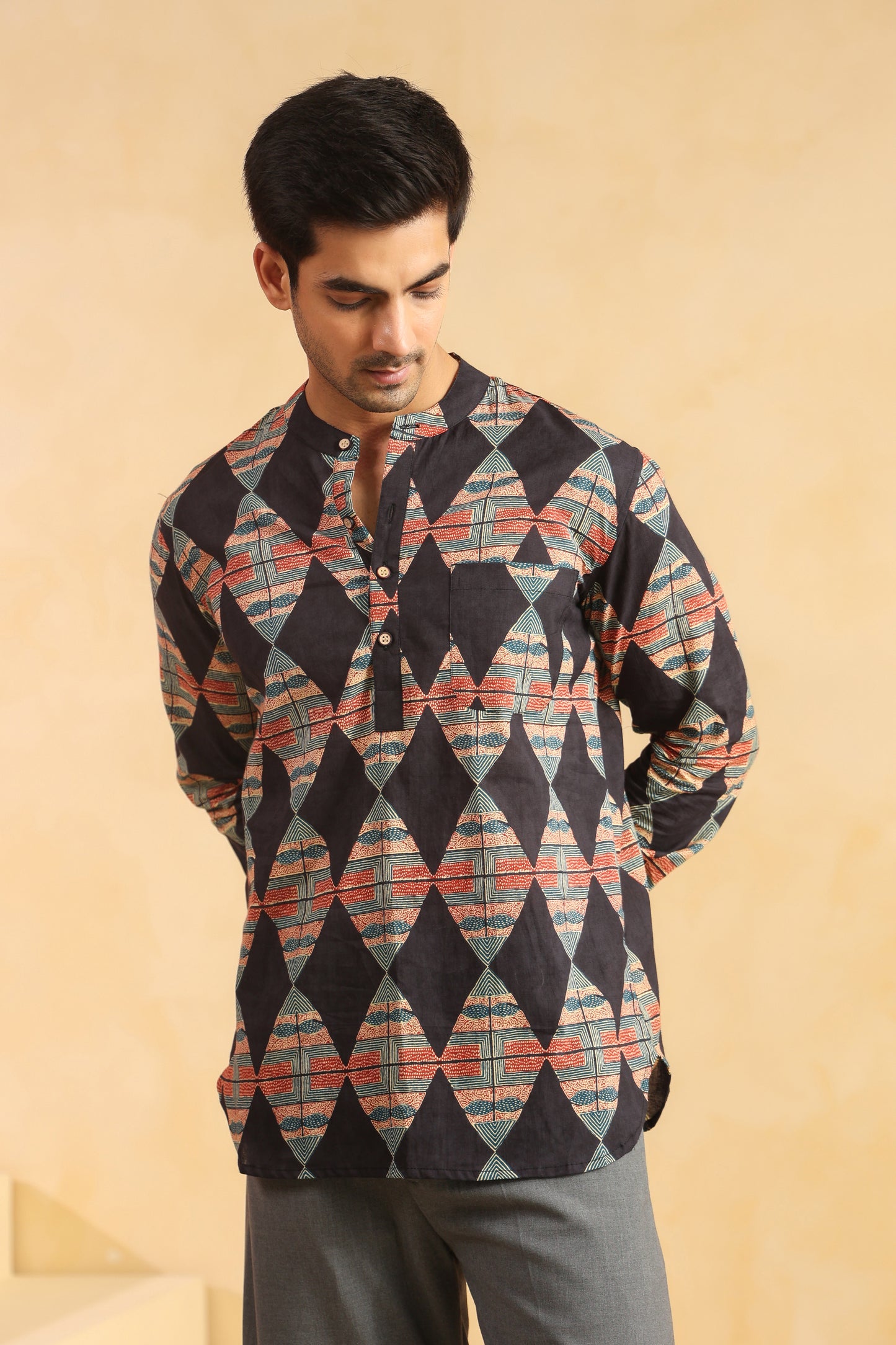 Black Diamond Cotton Shirt Kurta