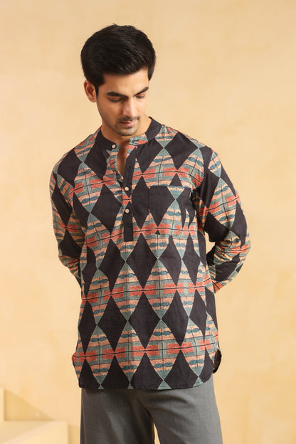 Black Diamond Cotton Shirt Kurta