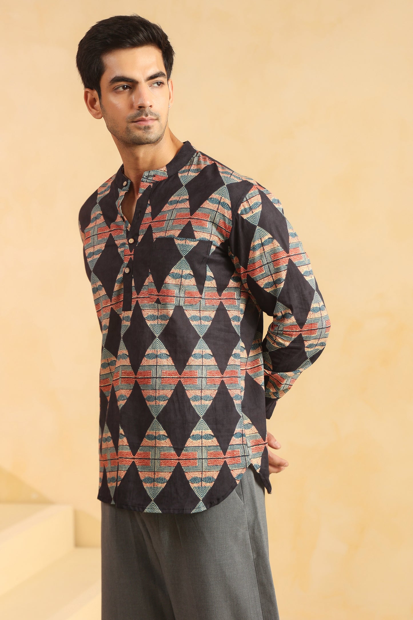 Black Diamond Cotton Shirt Kurta