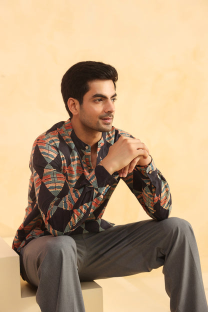 Black Diamond Cotton Shirt Kurta