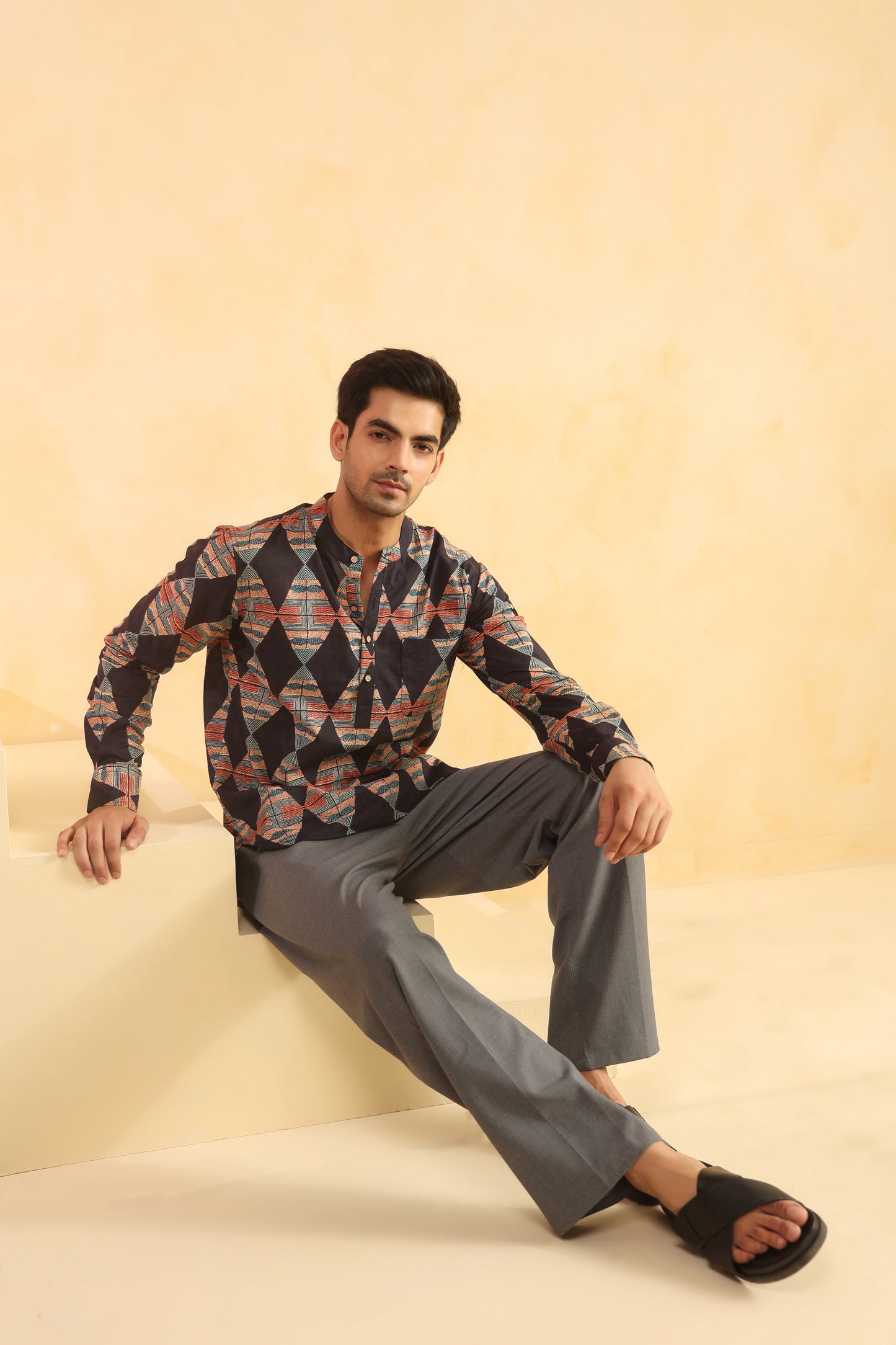 Black Diamond Cotton Shirt Kurta