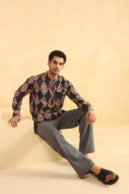 Black Diamond Cotton Shirt Kurta