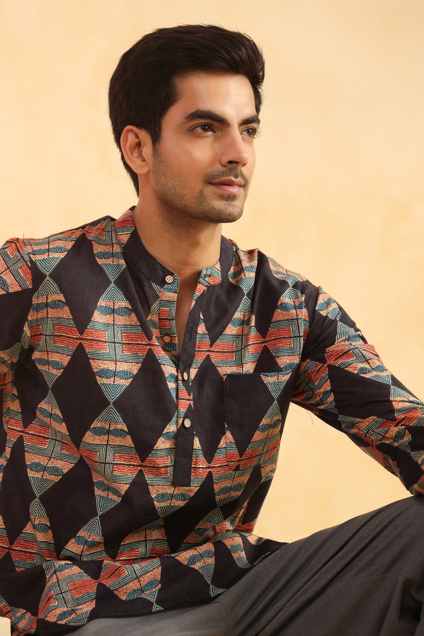 Black Diamond Cotton Shirt Kurta