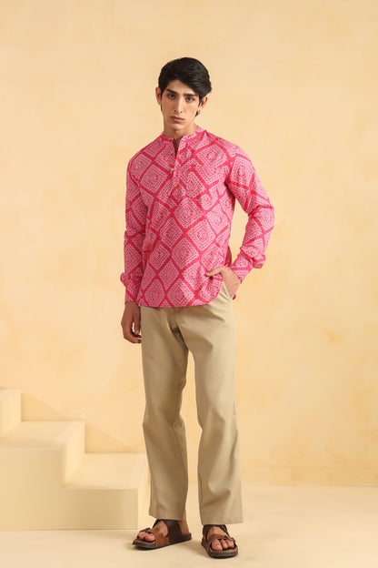 Pink Full Sleeve Shirt Kurta