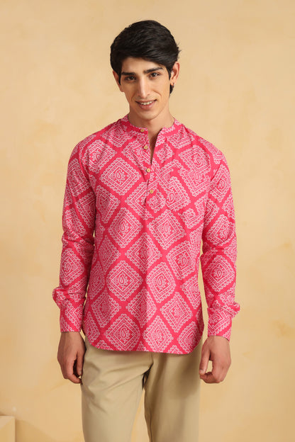 Pink Full Sleeve Shirt Kurta