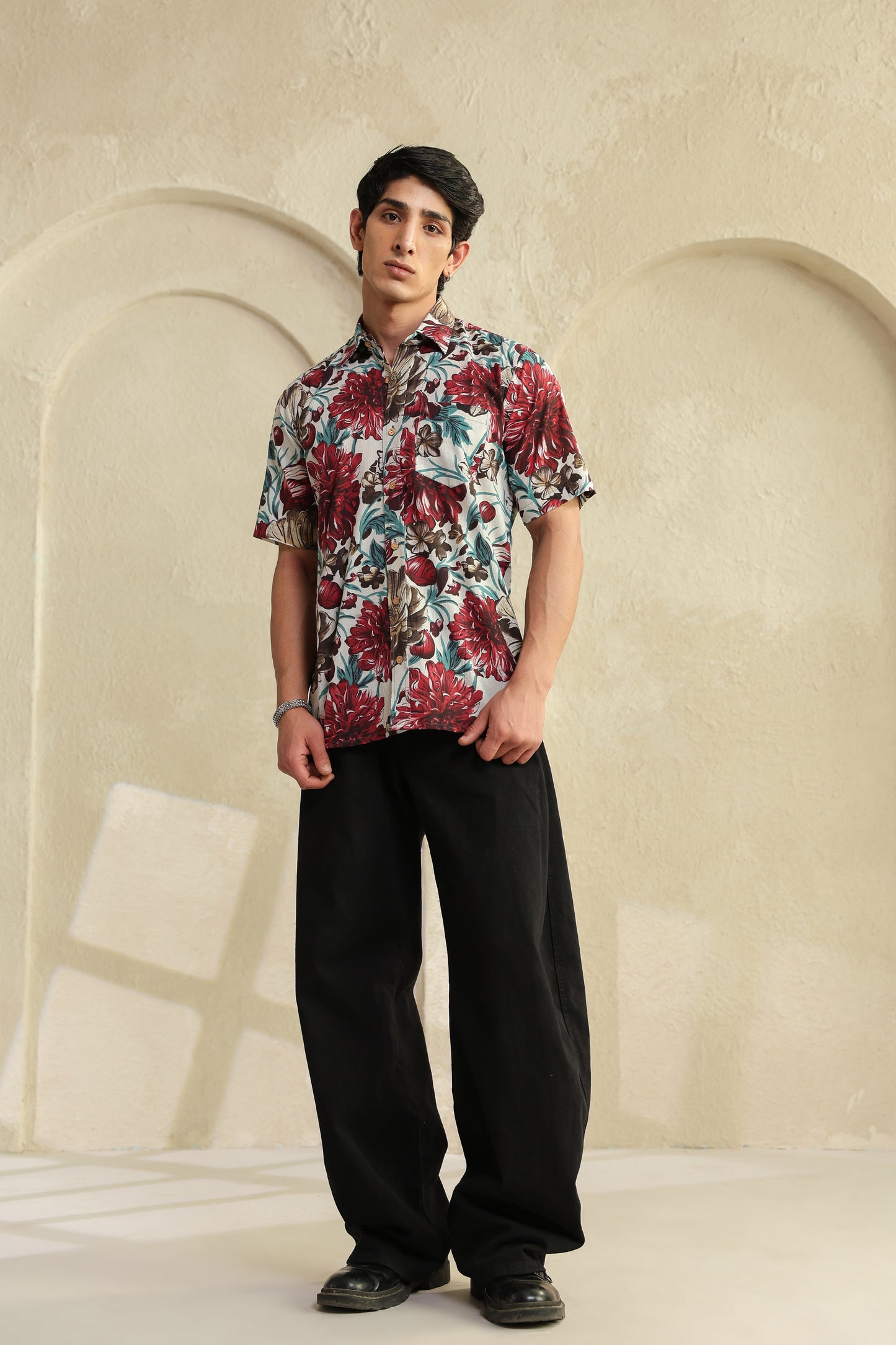 White Regular fit cotton shirt