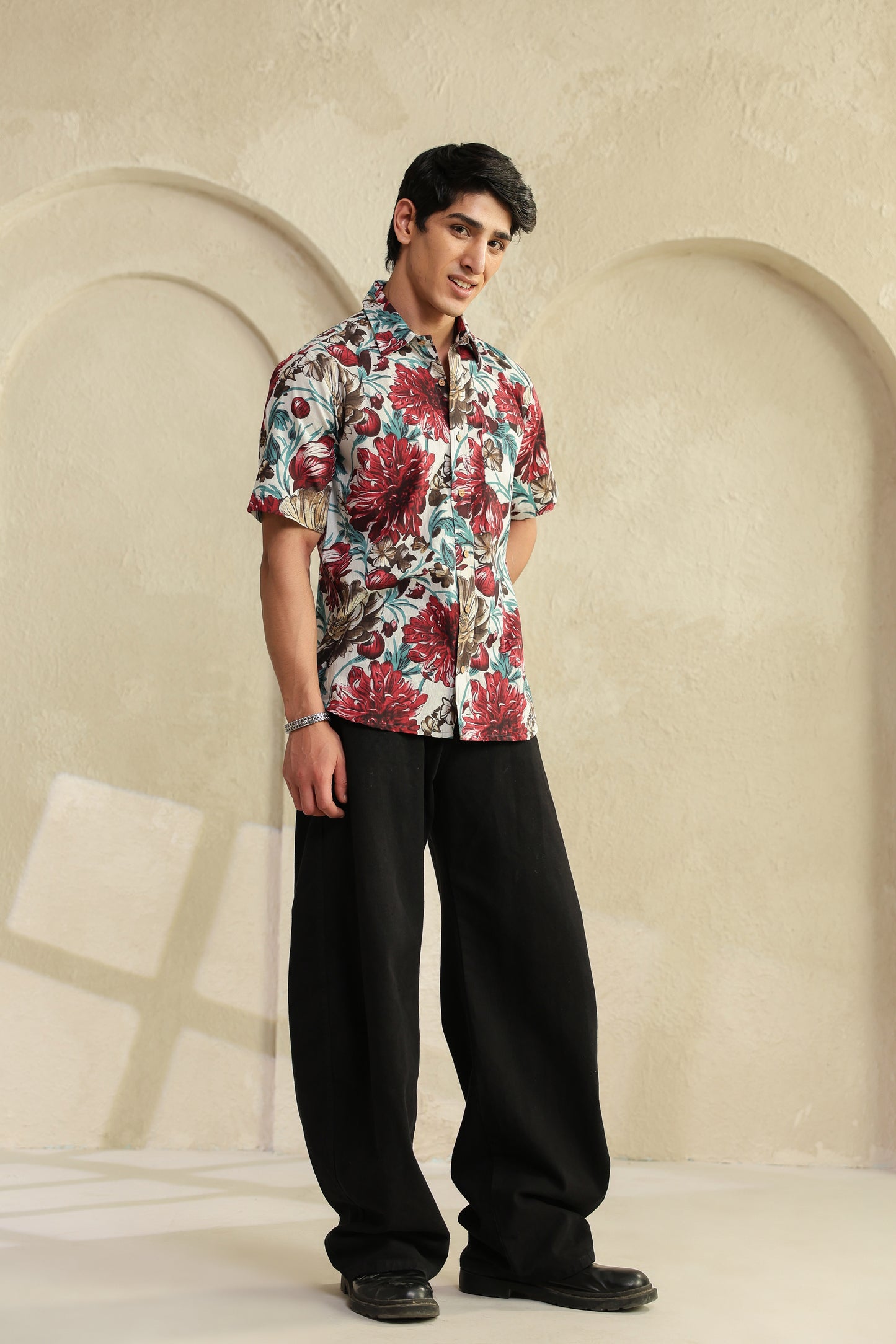 White Regular fit cotton shirt