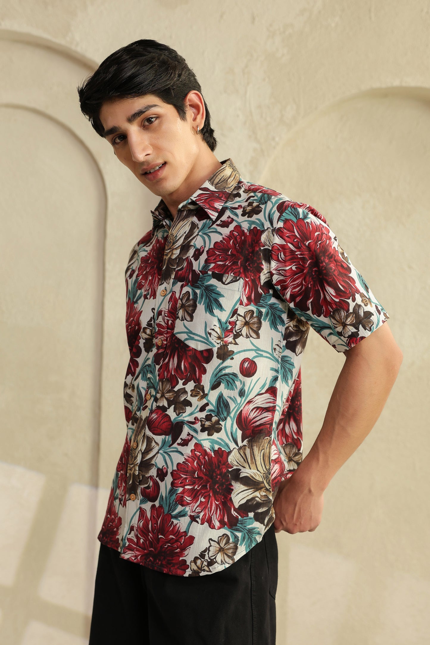 White Regular fit cotton shirt