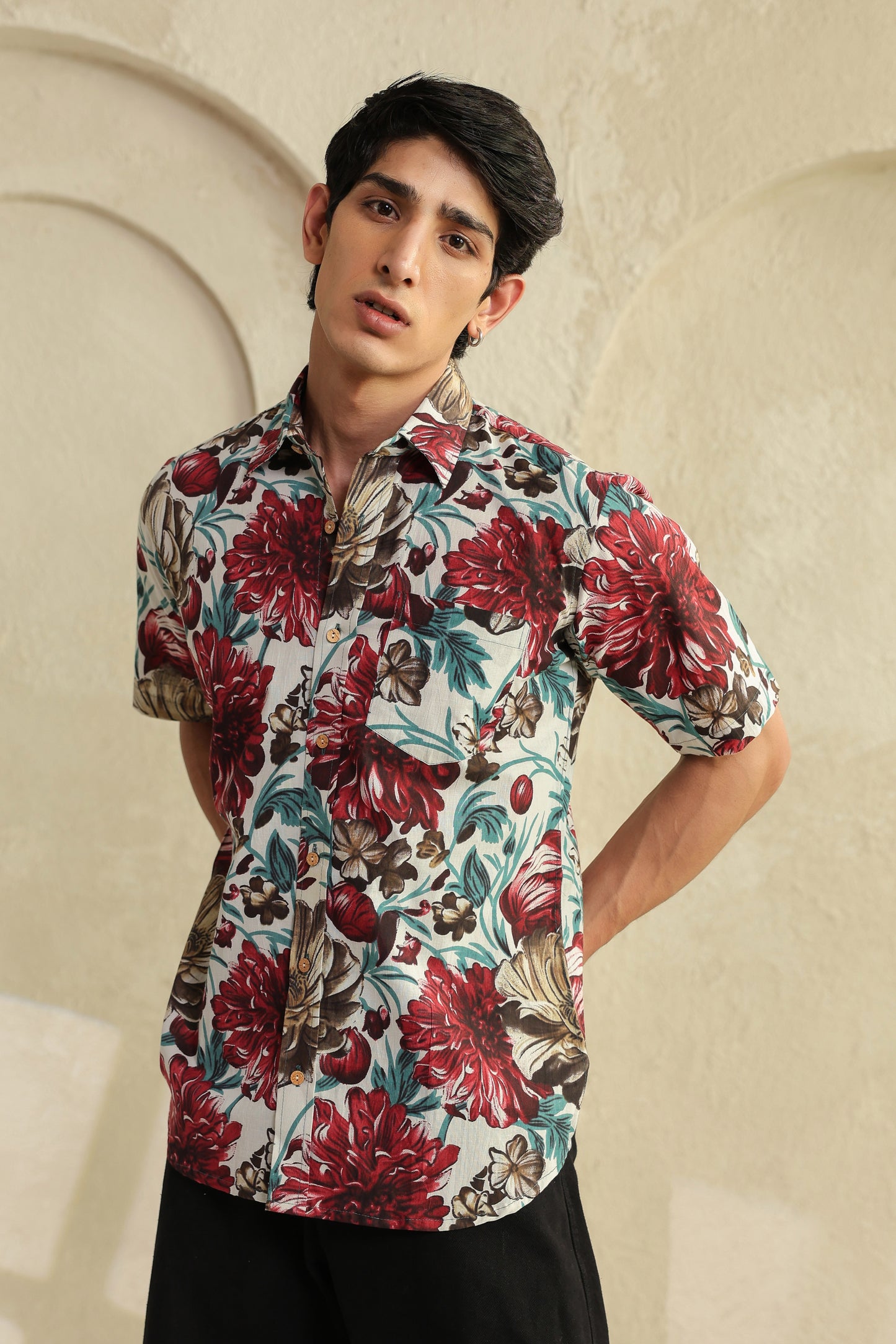 White Regular fit cotton shirt