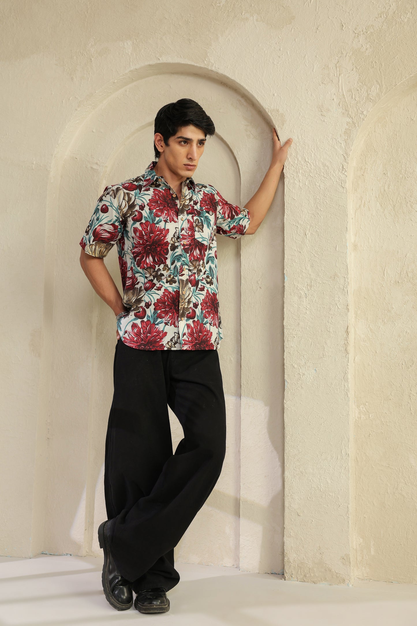 White Regular fit cotton shirt