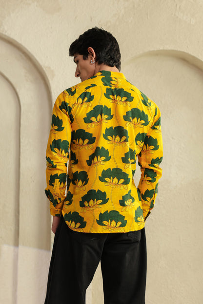 Yellow Full sleeve Cotton Shirt Kurta