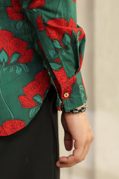 Teal Full sleeve shirt kurta