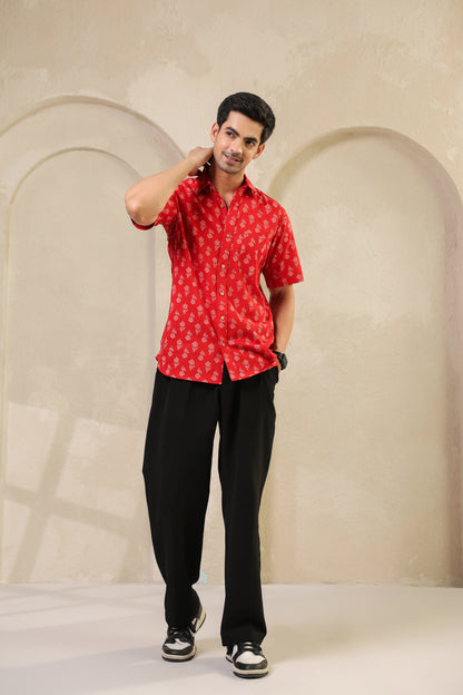 Red Regular Cotton Shirt