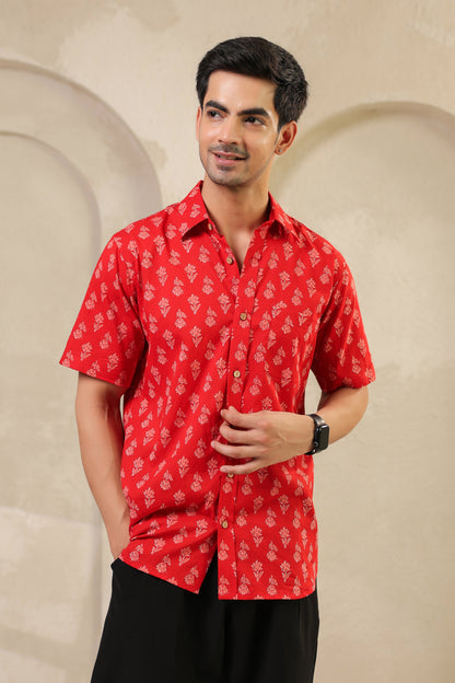 Red Regular Cotton Shirt