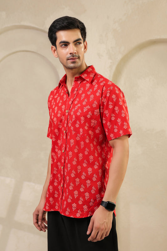 Red Regular Cotton Shirt