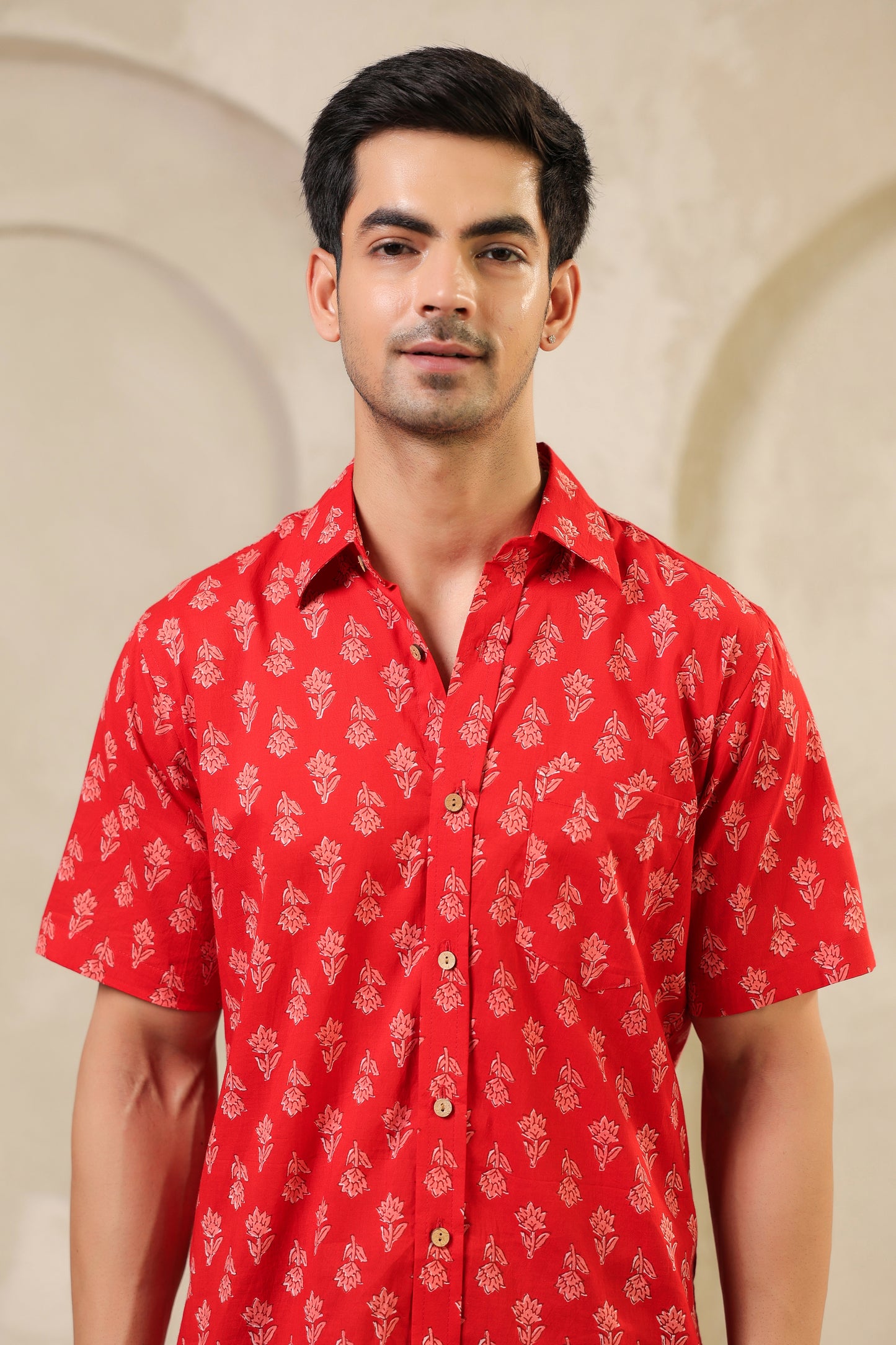 Red Regular Cotton Shirt