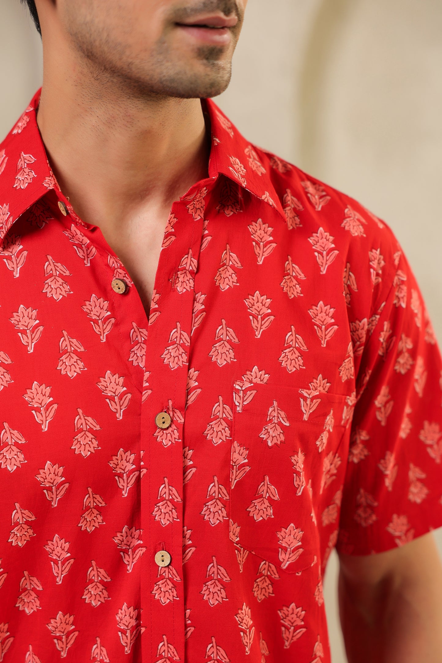 Red Regular Cotton Shirt