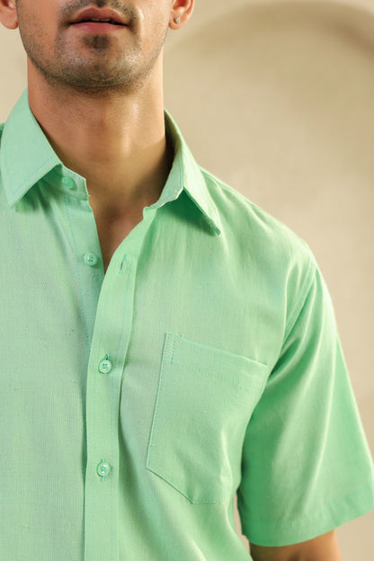 Sea Green Linen Blend Shirt